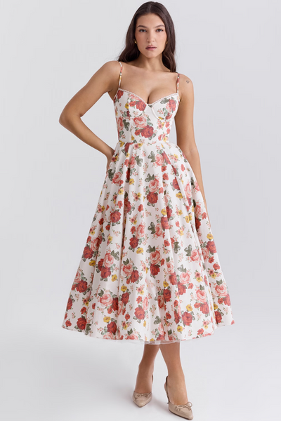 Isabelle® | Luce - satin tulle midi dress