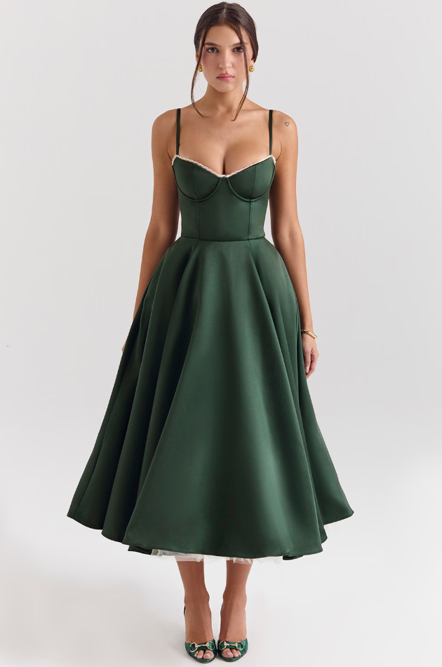 Isabelle® | Luce - satin tulle midi dress