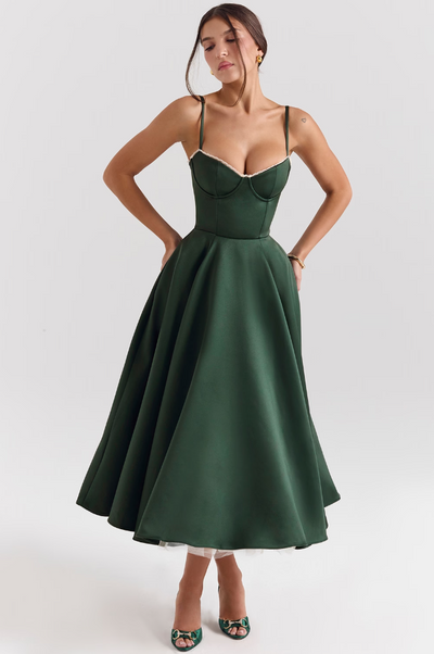 Isabelle® | Luce - satin tulle midi dress