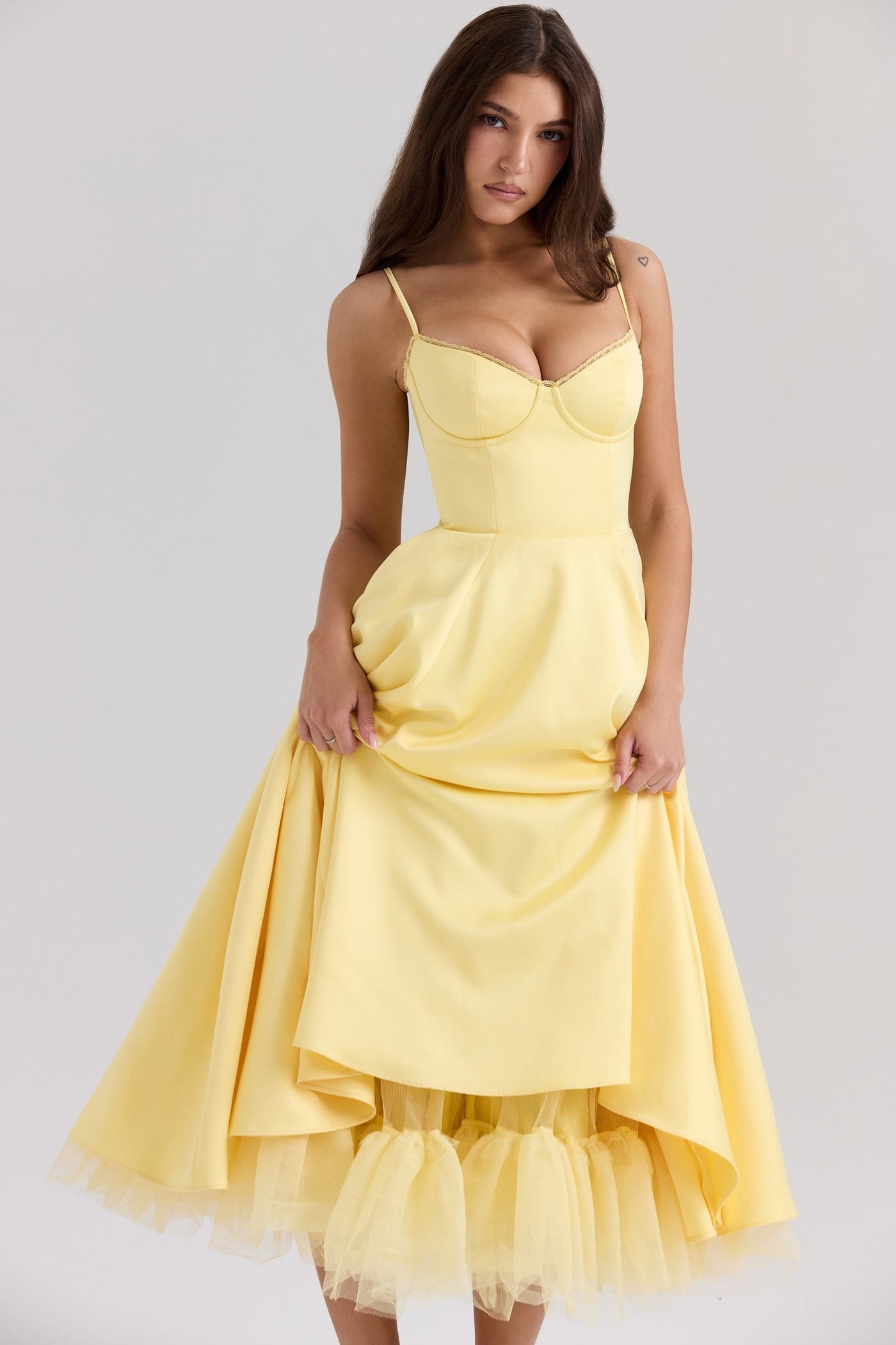 Isabelle® | Luce - satin tulle midi dress