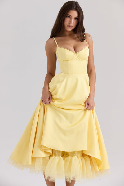 Isabelle® | Luce - satin tulle midi dress
