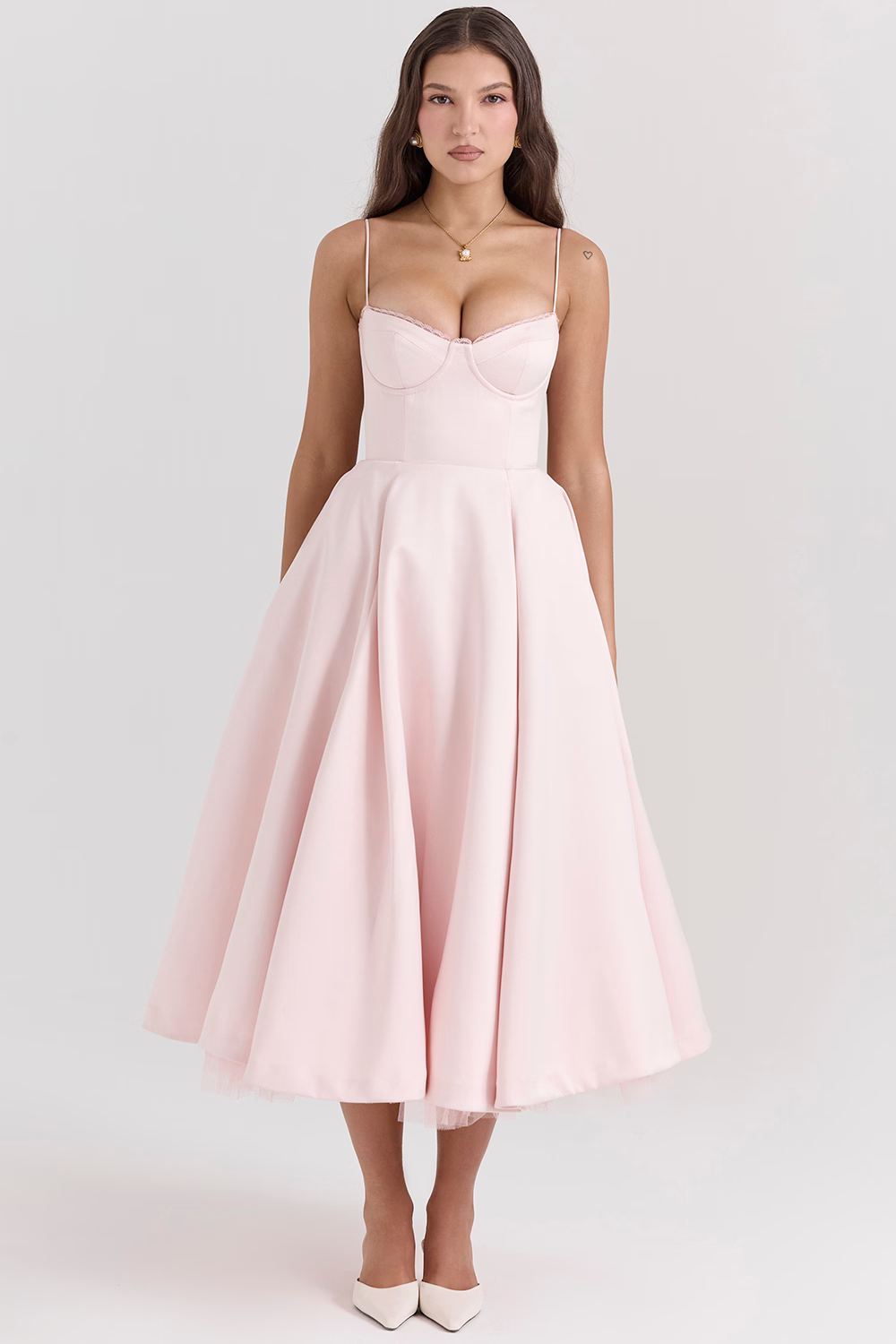 Isabelle® | Luce - satin tulle midi dress