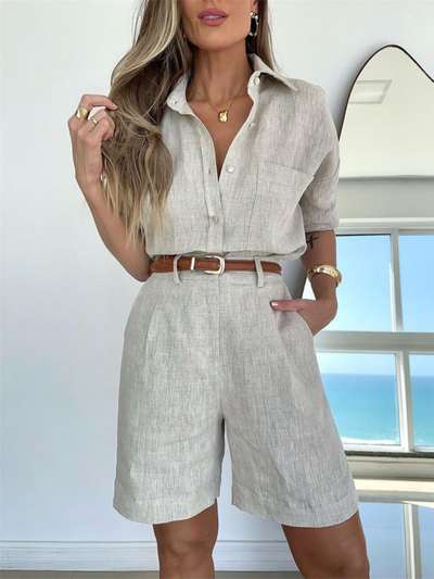 Hadley® | Everyday Elegance Shorts & Shirt Matching Suit