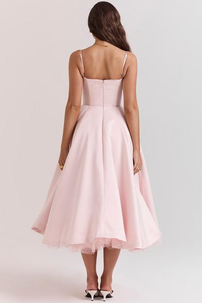 Isabelle® | Luce - satin tulle midi dress