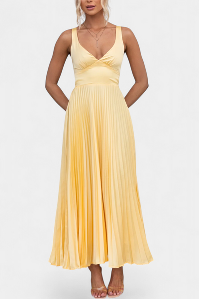 Teresa® | Arlena Strappy Pleated Dress with Crisscross Back