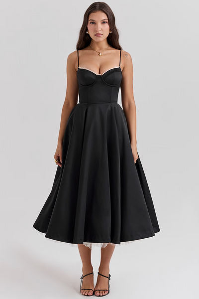 Isabelle® | Luce - satin tulle midi dress