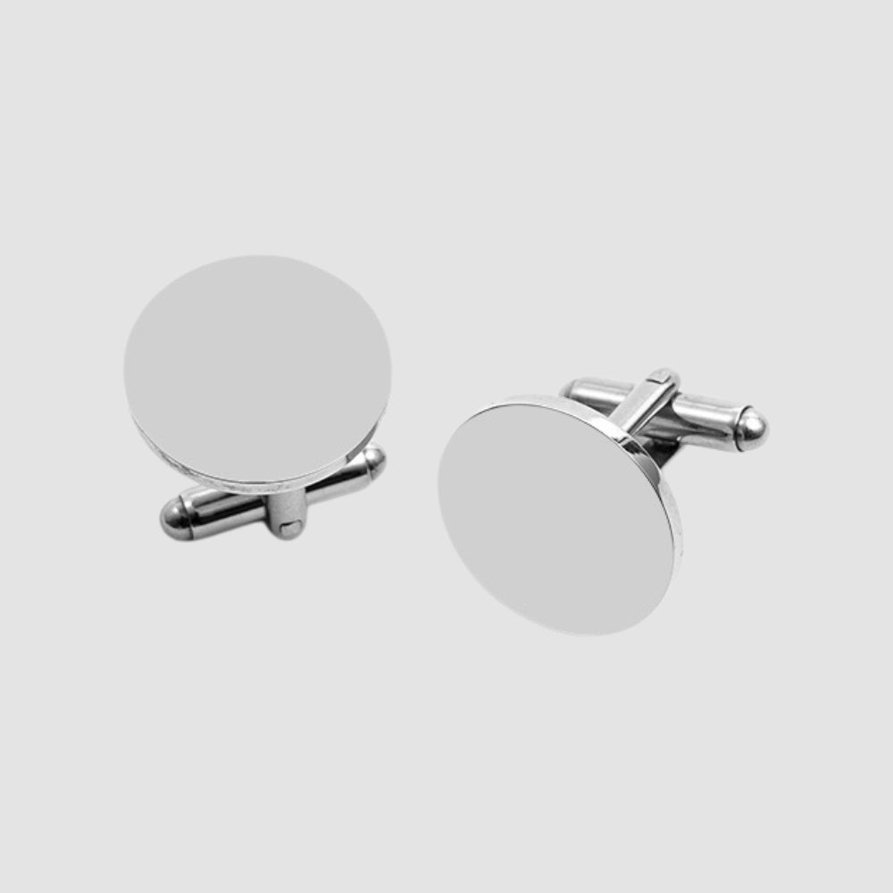Alba® | MV Titanium Steel Round Metal Cufflinks