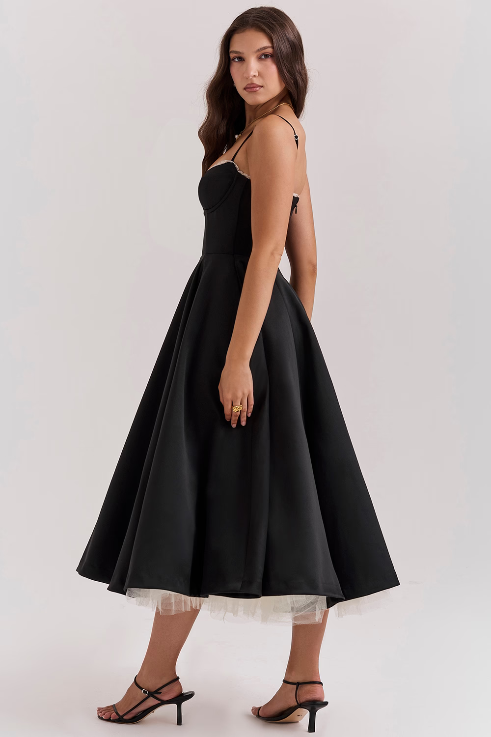 Isabelle® | Luce - satin tulle midi dress