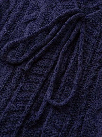 Aine® | Deep V-neck Navy Blue Cardigan