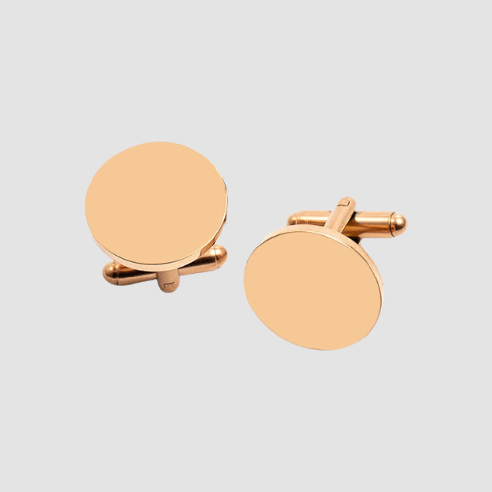 Alba® | MV Titanium Steel Round Metal Cufflinks