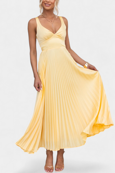 Teresa® | Arlena Strappy Pleated Dress with Crisscross Back