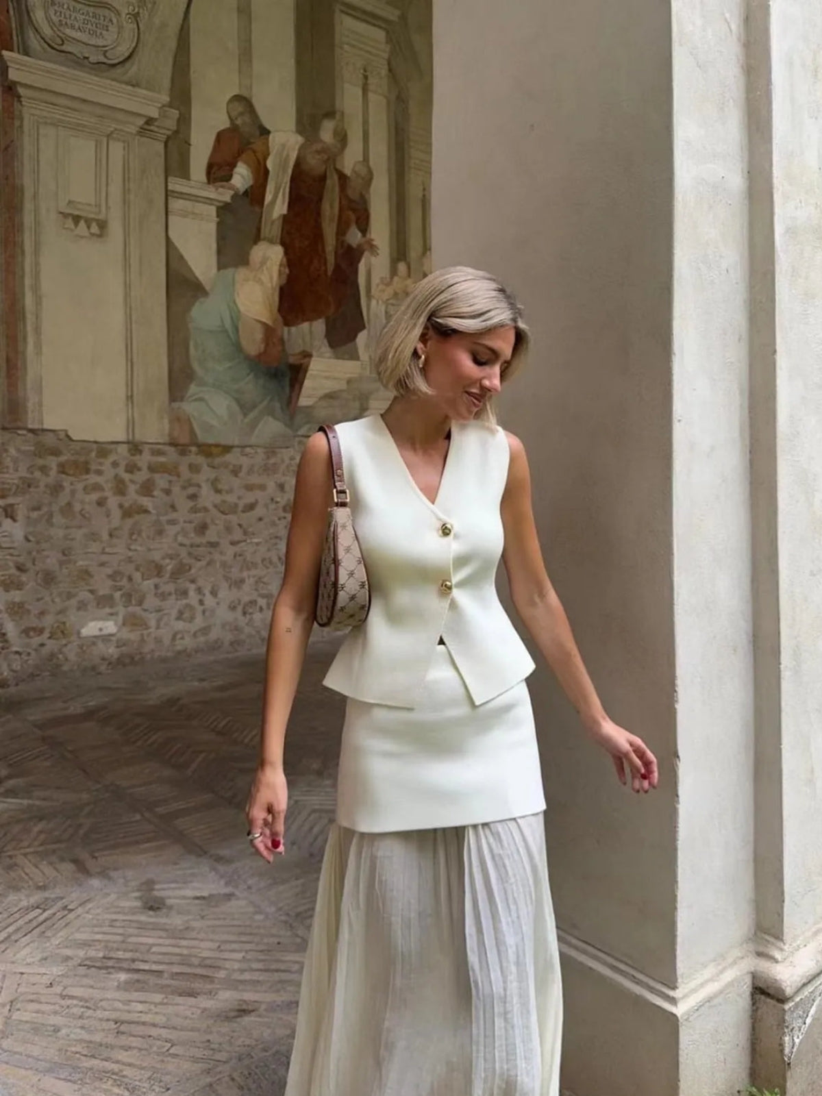 Alba® | Elegant Knitted Vest & Long Skirt Matching Set