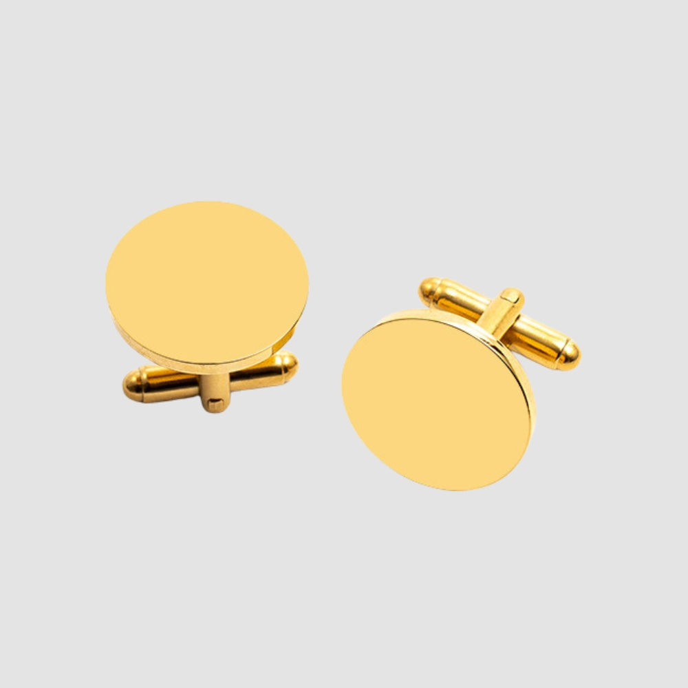 Alba® | MV Titanium Steel Round Metal Cufflinks