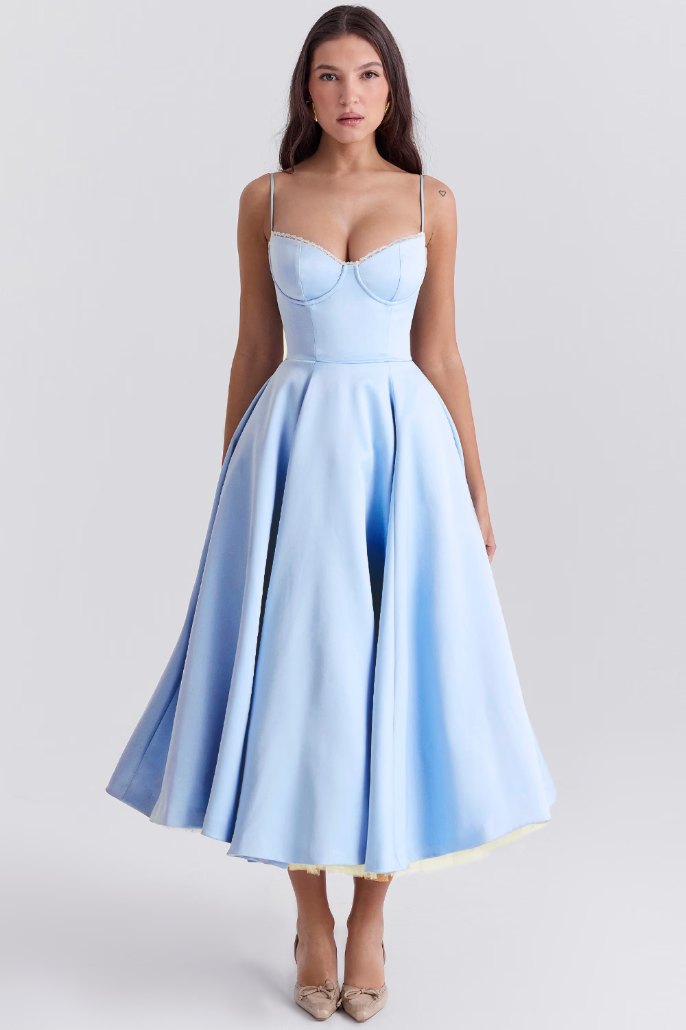 Isabelle® | Luce - satin tulle midi dress