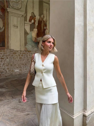 Alba® | Elegant Knitted Vest & Long Skirt Matching Set