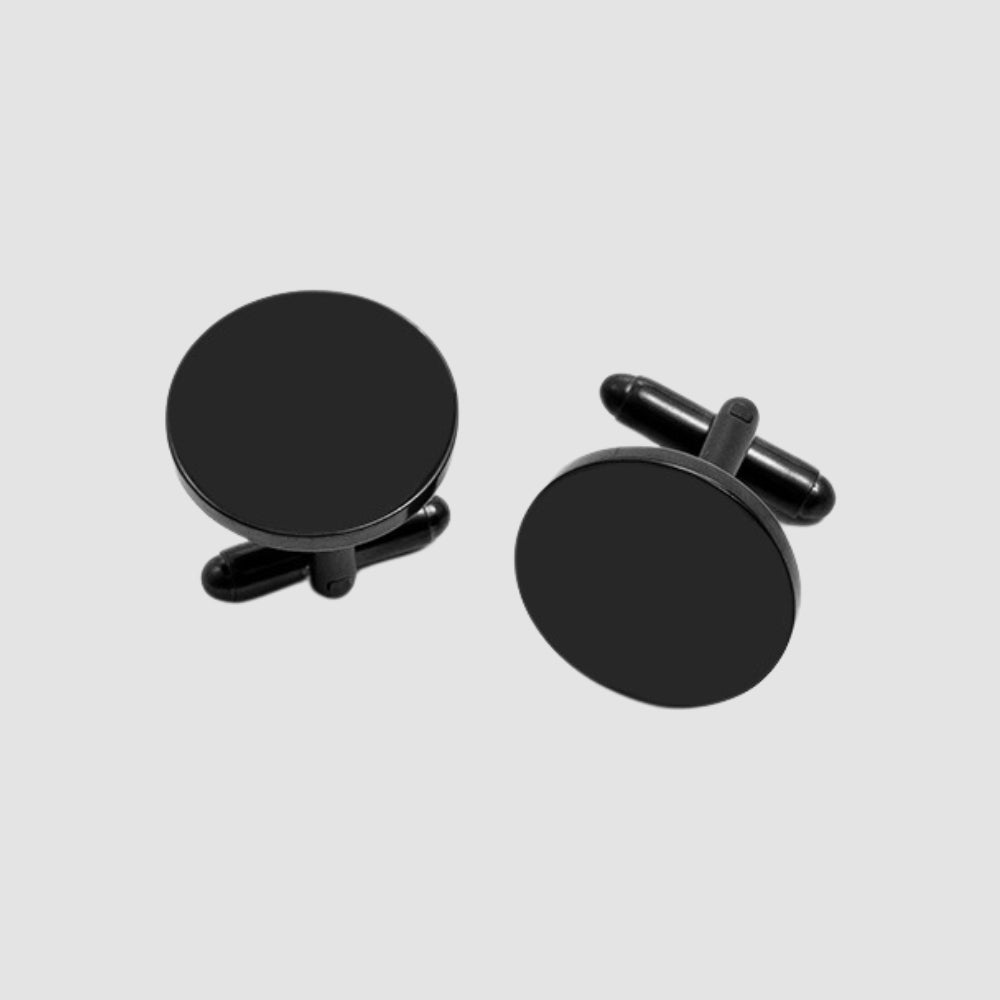 Alba® | MV Titanium Steel Round Metal Cufflinks