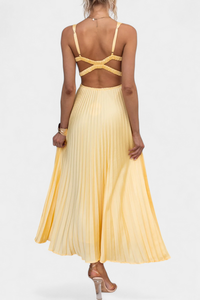 Teresa® | Arlena Strappy Pleated Dress with Crisscross Back