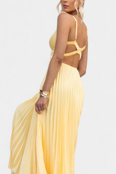 Teresa® | Arlena Strappy Pleated Dress with Crisscross Back