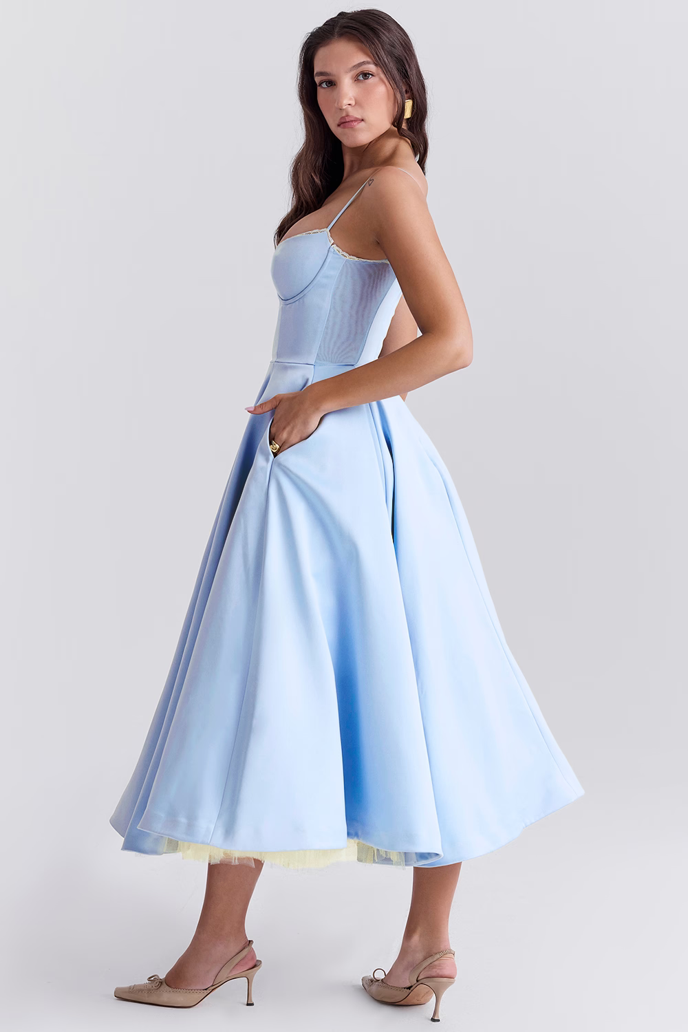 Isabelle® | Luce - satin tulle midi dress