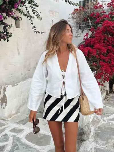 Anaïs® | Casual Style V Bell Tied Top