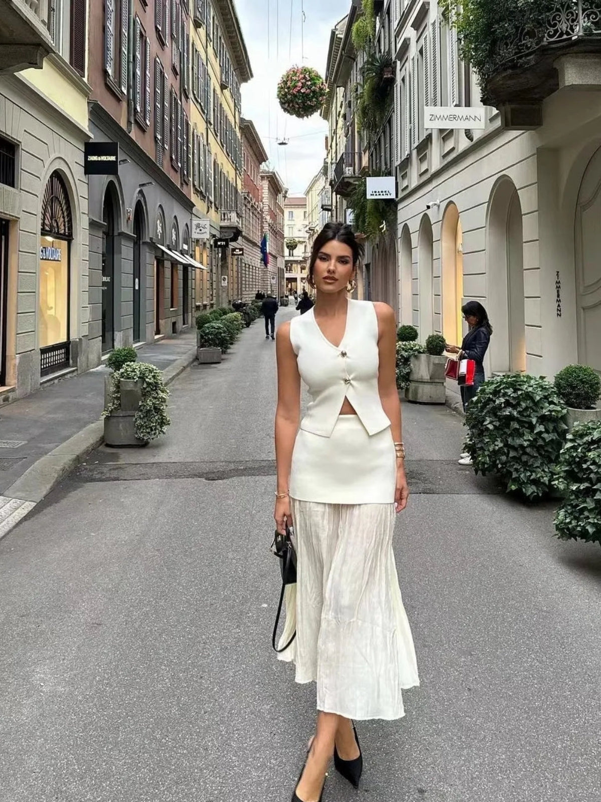Alba® | Elegant Knitted Vest & Long Skirt Matching Set