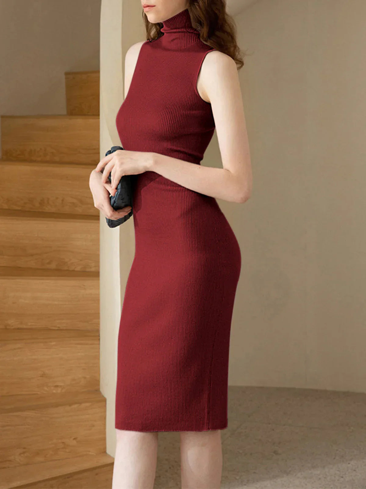 Jana® | Solid Turtleneck Sweater Dress