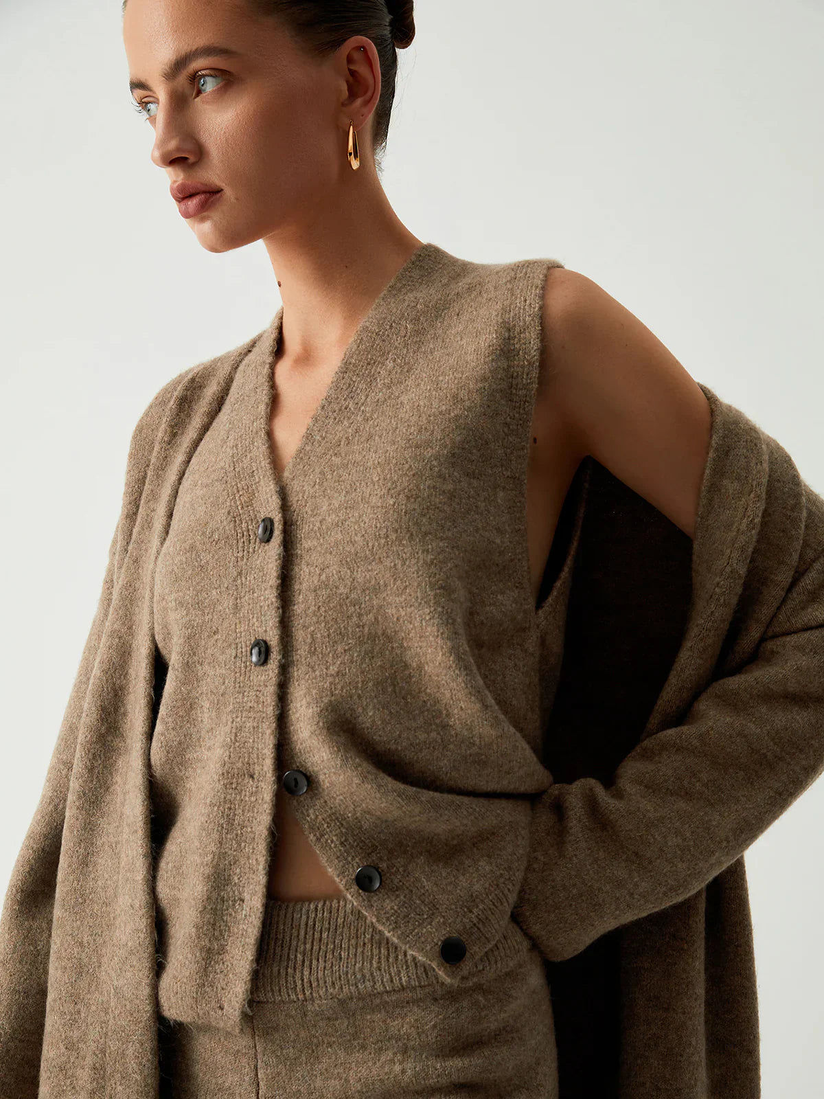 Alexandra® | Leisure Long Cardigan Three Piece Pants Set