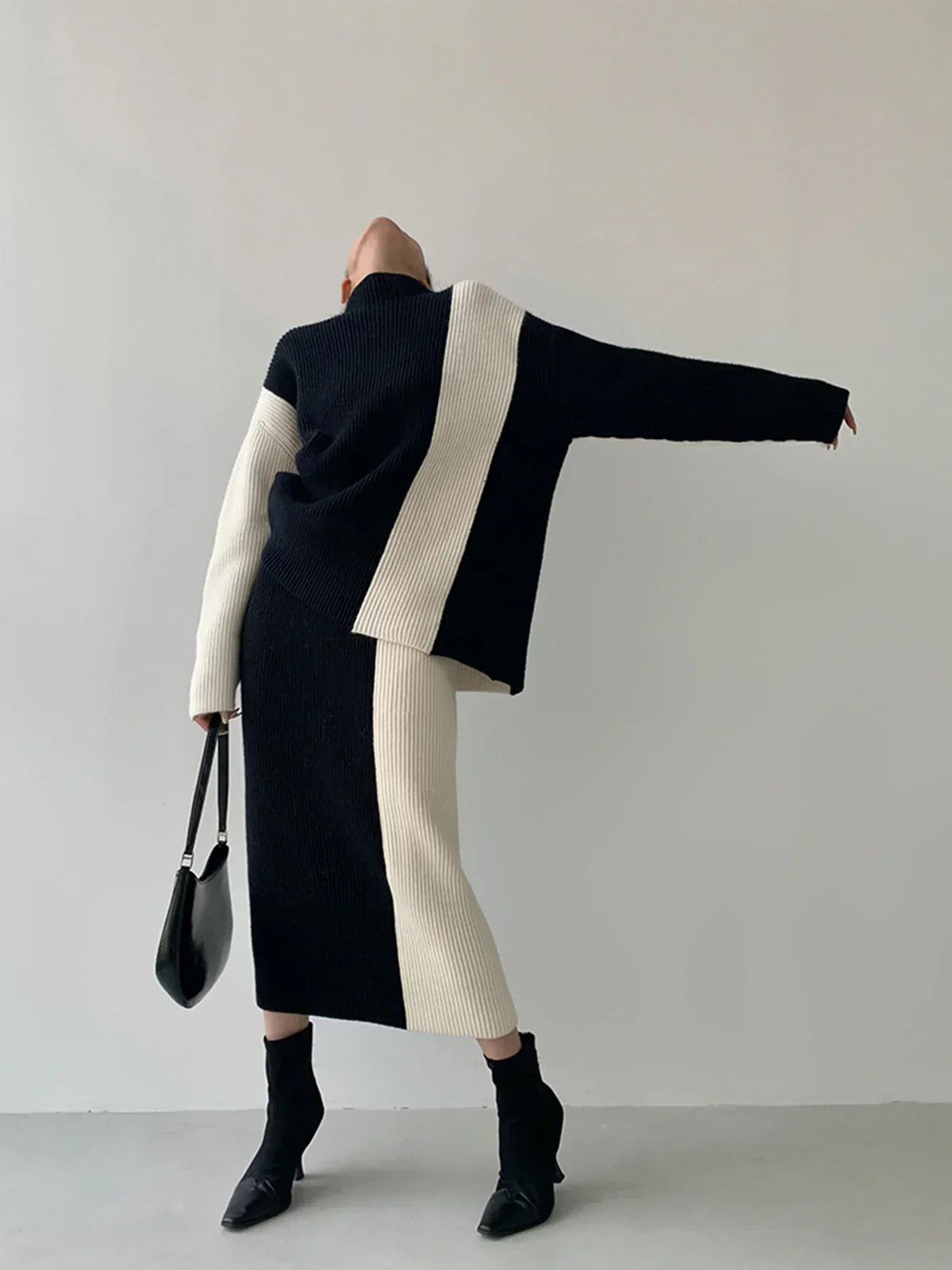 Zuzana® | Stripe Two Piece Knit Skirt Matching Set