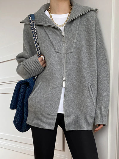 Zofia® | Oversized Open Collar Cardigan