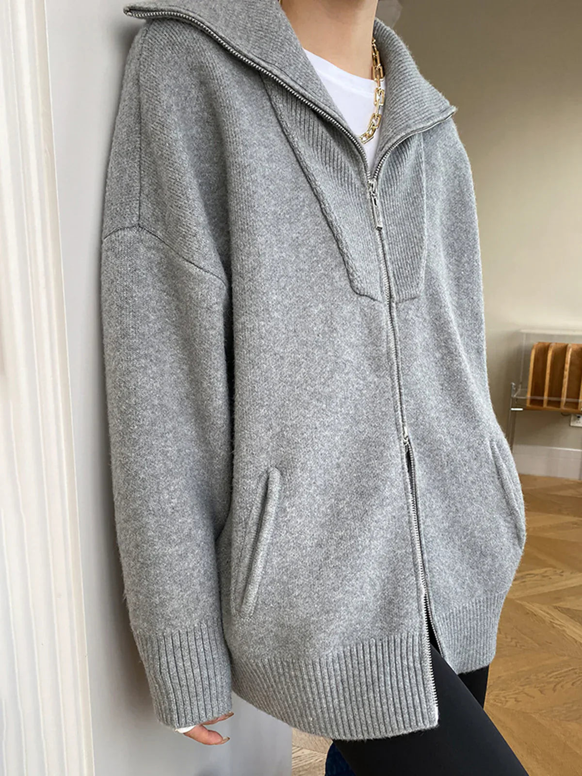 Zofia® | Oversized Open Collar Cardigan