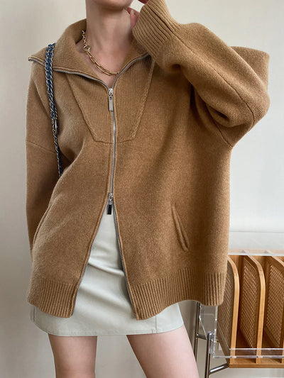 Zofia® | Oversized Open Collar Cardigan