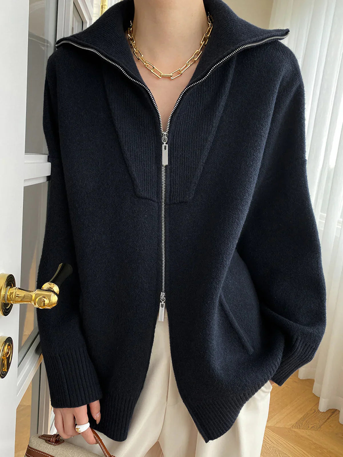 Zofia® | Oversized Open Collar Cardigan