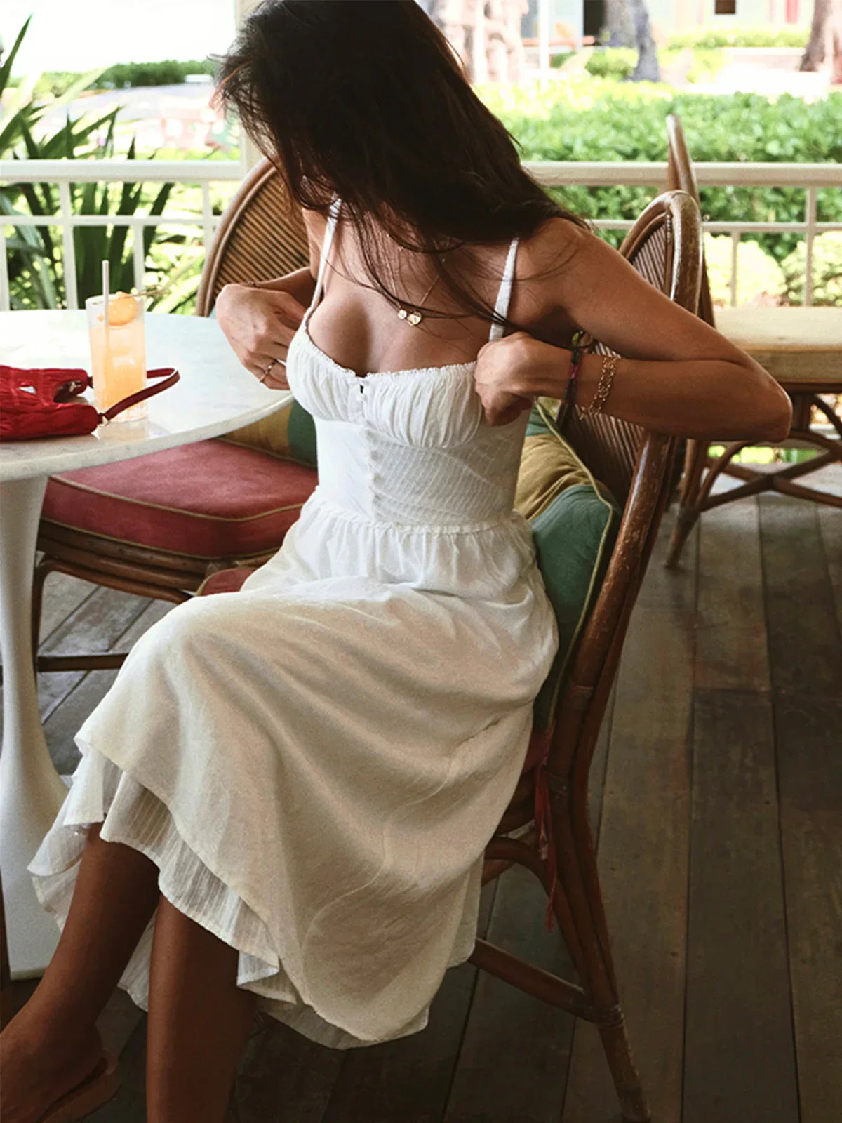 Astrid® | Ruffle Hem Cami Plain Midi Dress