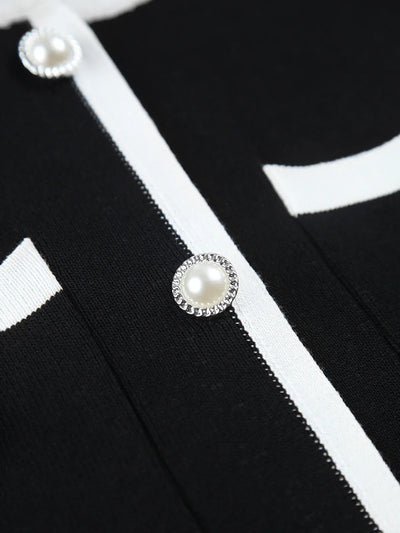 Julia® | Multi Pocket Button Sleeveless Short Sweater Dress