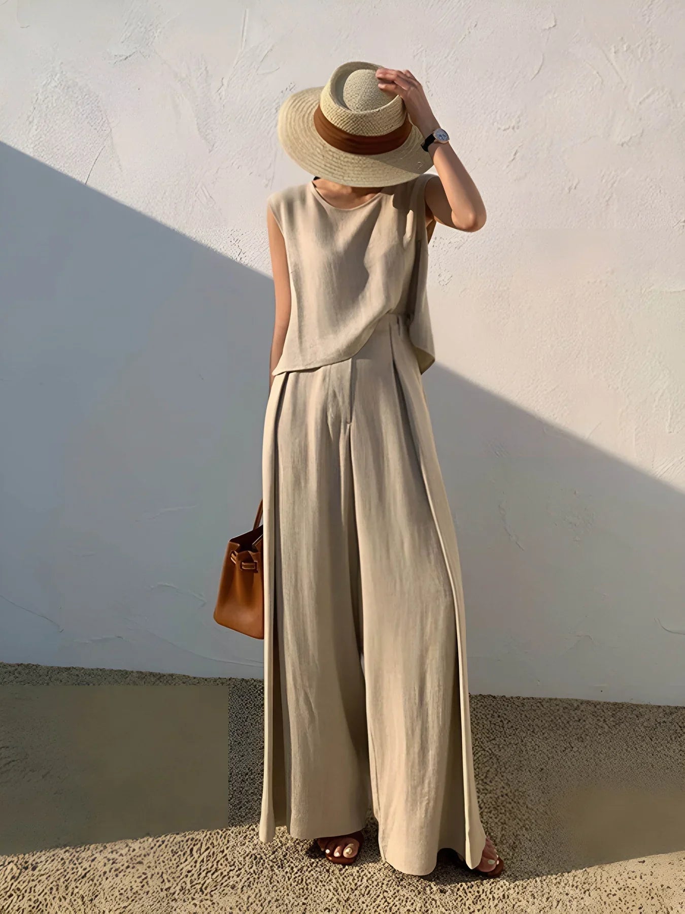 Alyona® | Linen Blends Casual Pants Matching Suit