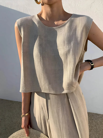 Alyona® | Linen Blends Casual Pants Matching Suit