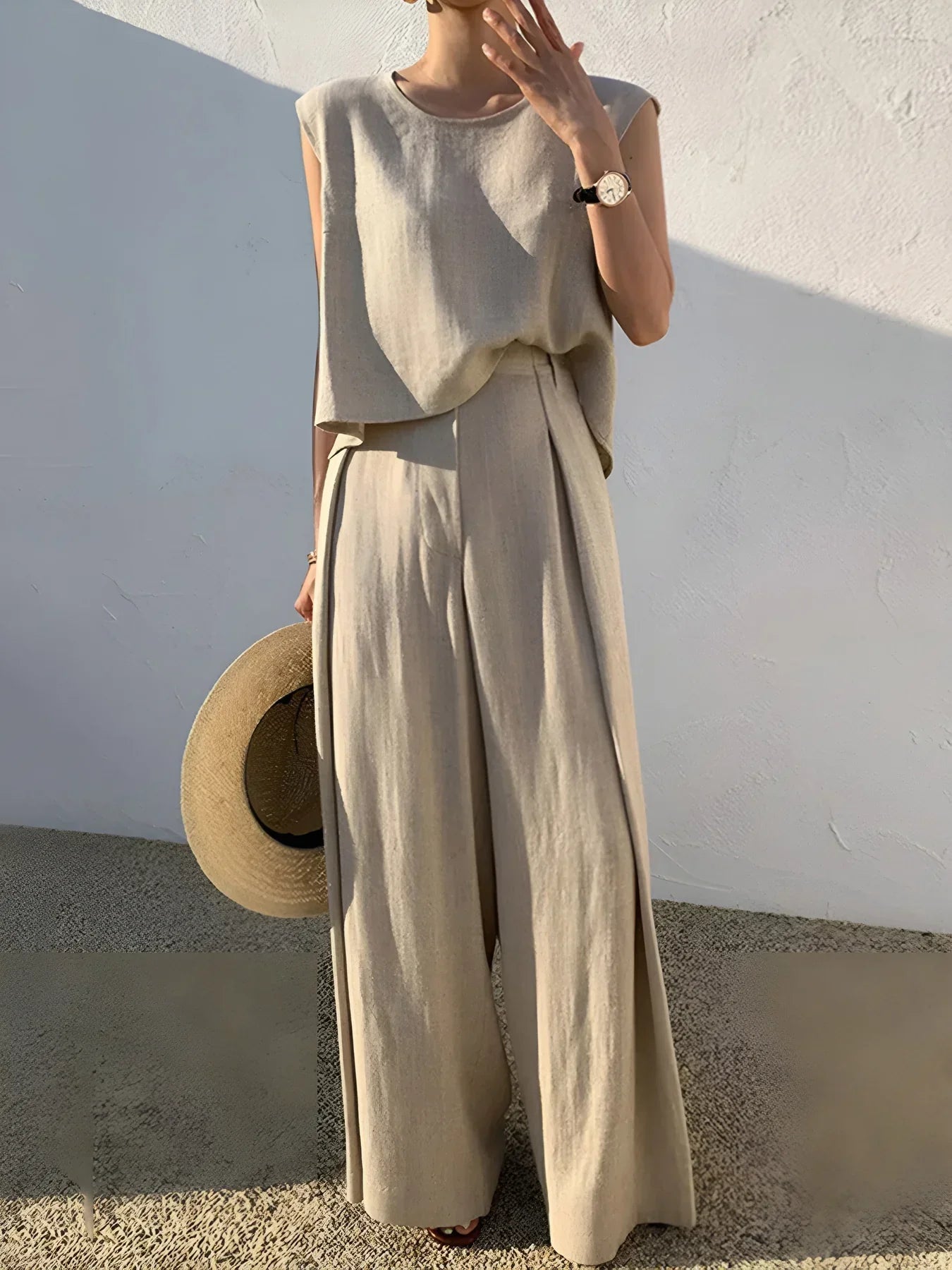 Alyona® | Linen Blends Casual Pants Matching Suit