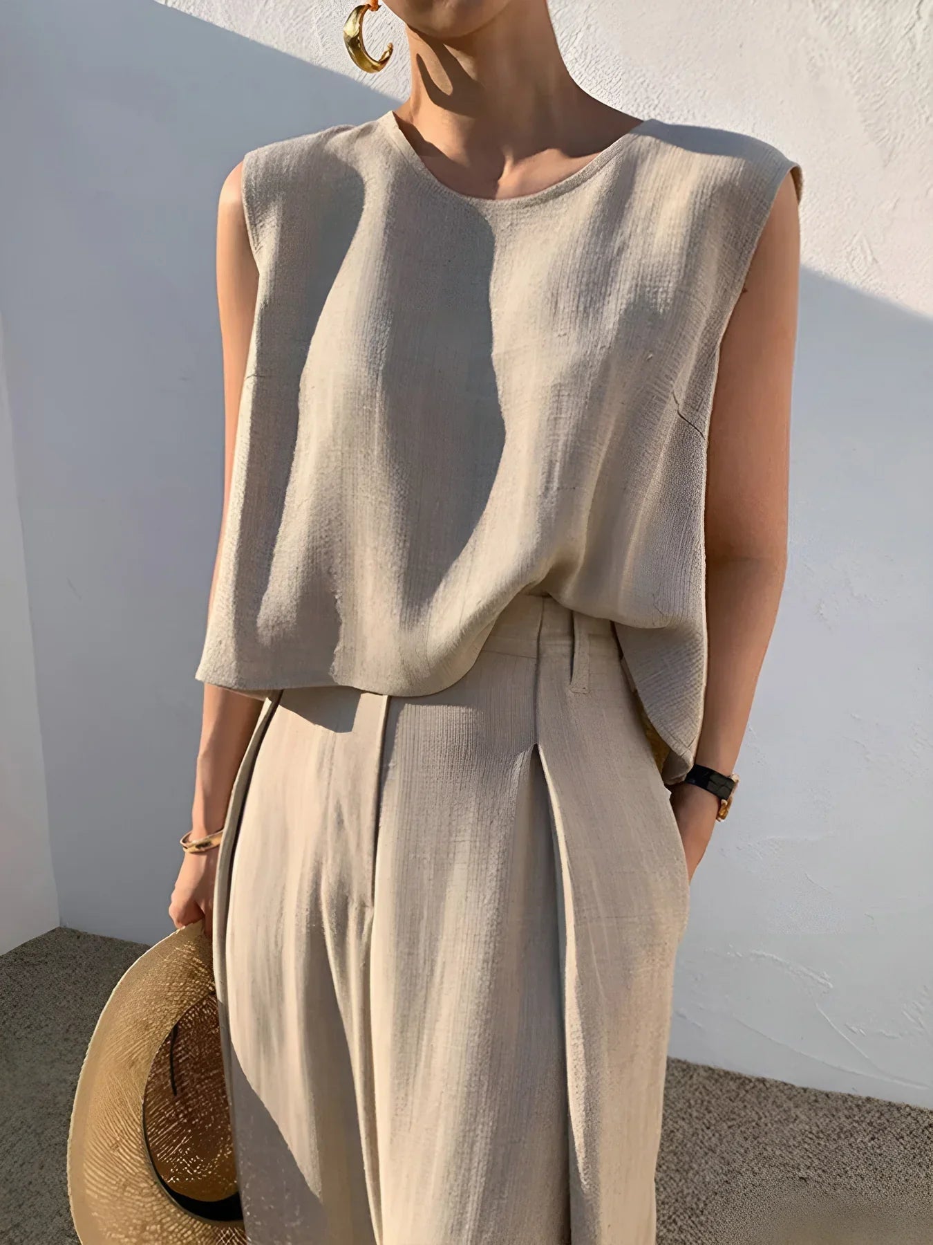 Alyona® | Linen Blends Casual Pants Matching Suit