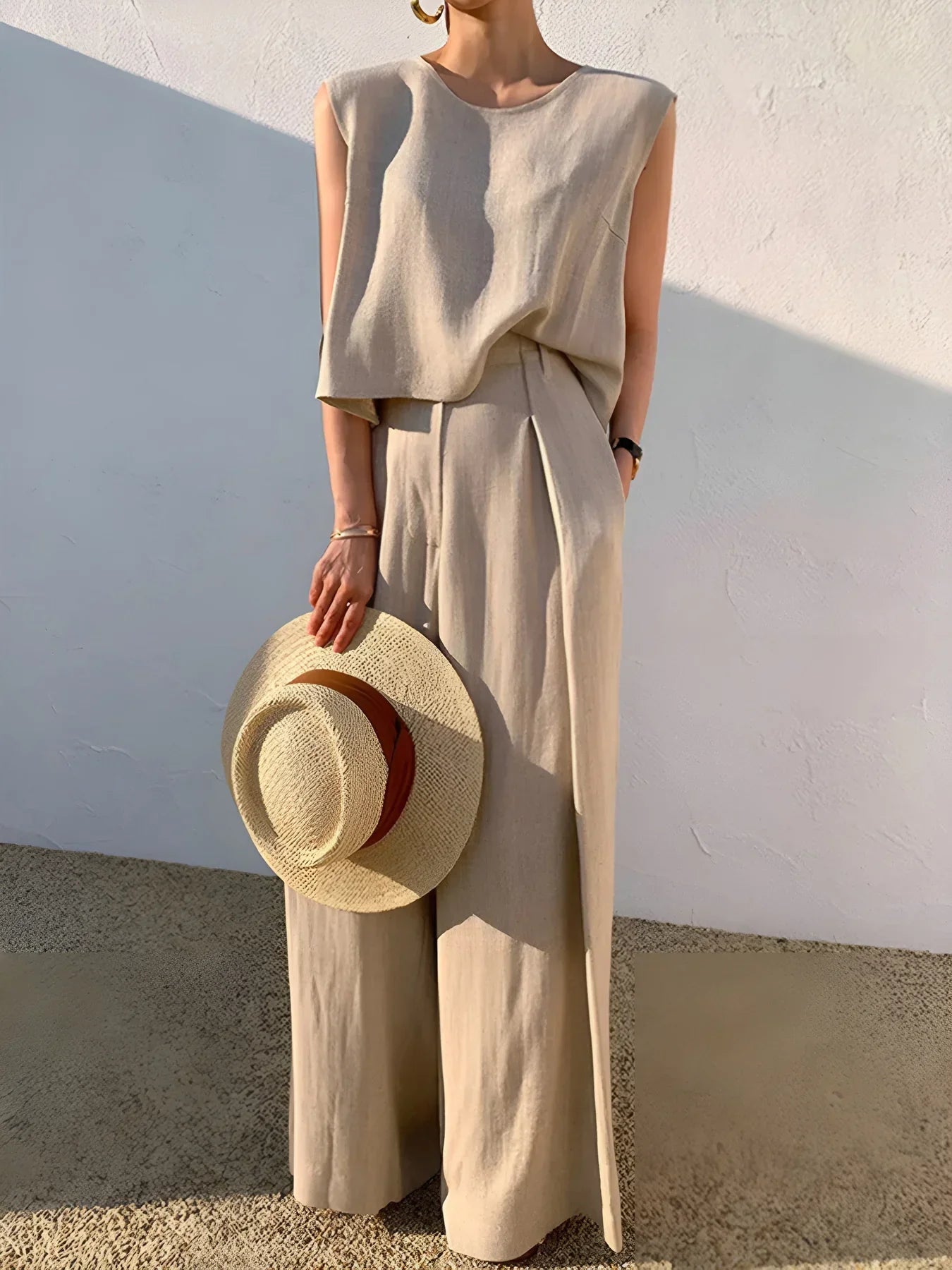 Alyona® | Linen Blends Casual Pants Matching Suit