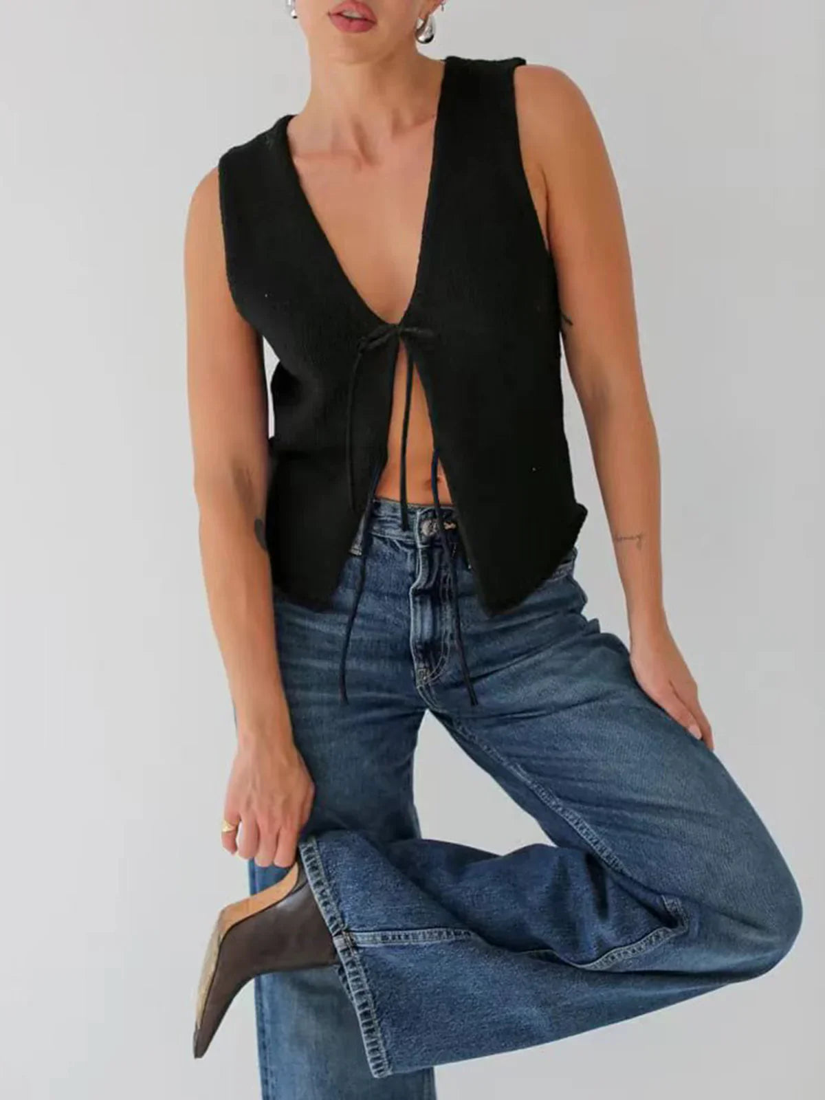 Agata® | Solid Knotted Sweater Vest