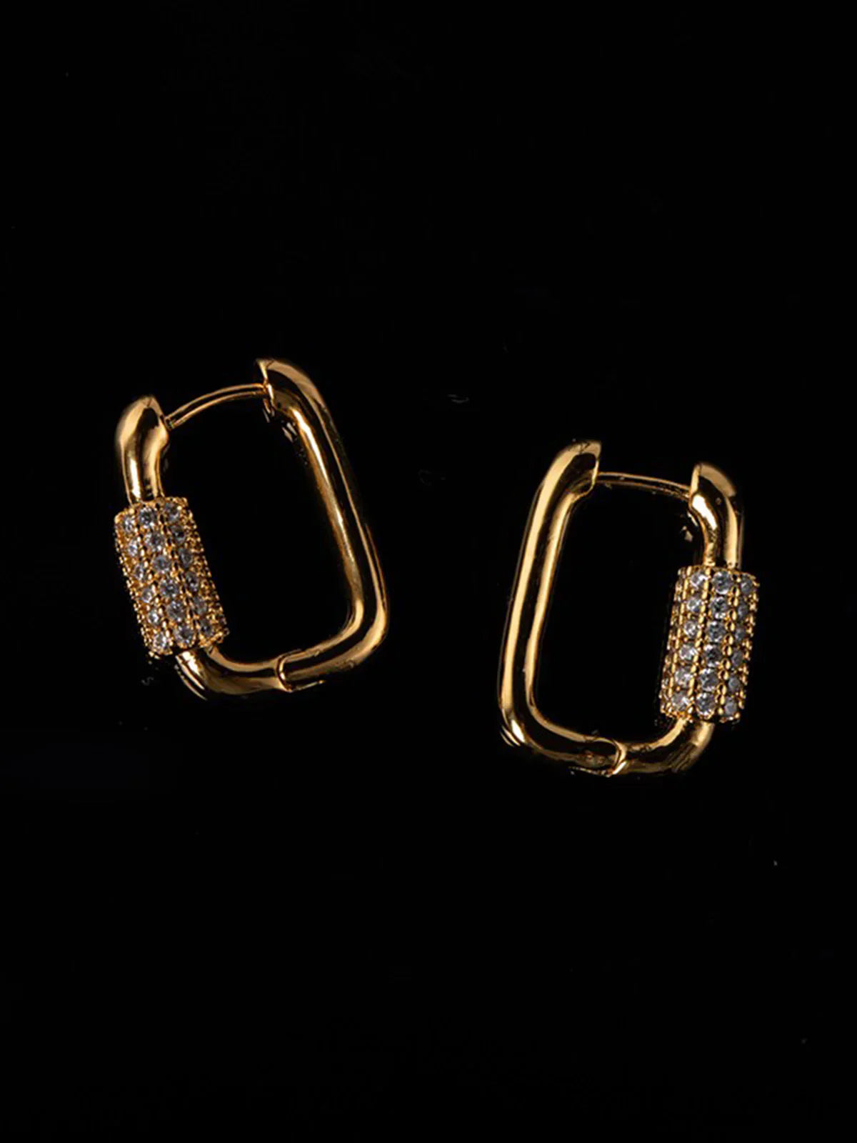 Crina® | Square Chubby Diamond Earrings