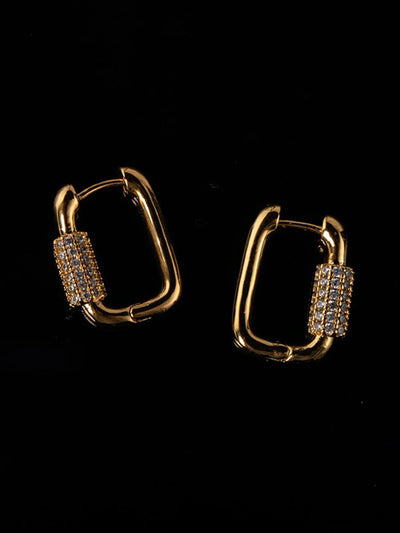 Crina® | Square Chubby Diamond Earrings
