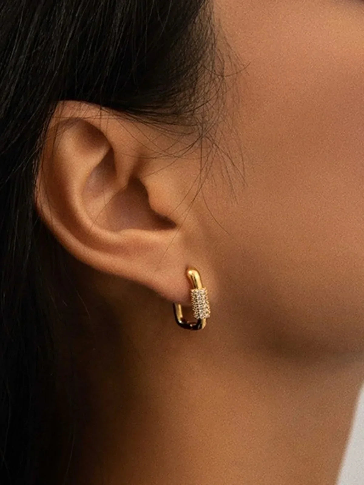 Crina® | Square Chubby Diamond Earrings