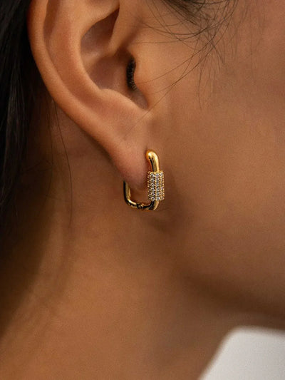 Crina® | Square Chubby Diamond Earrings