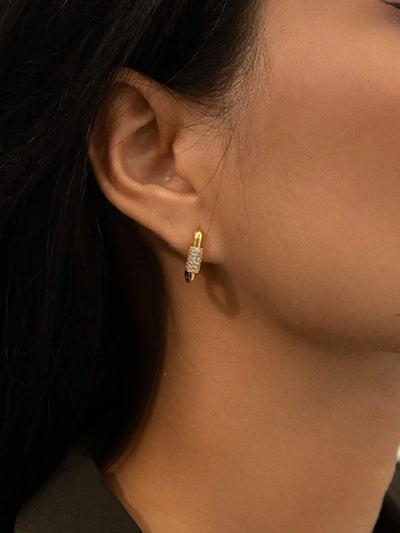 Crina® | Square Chubby Diamond Earrings