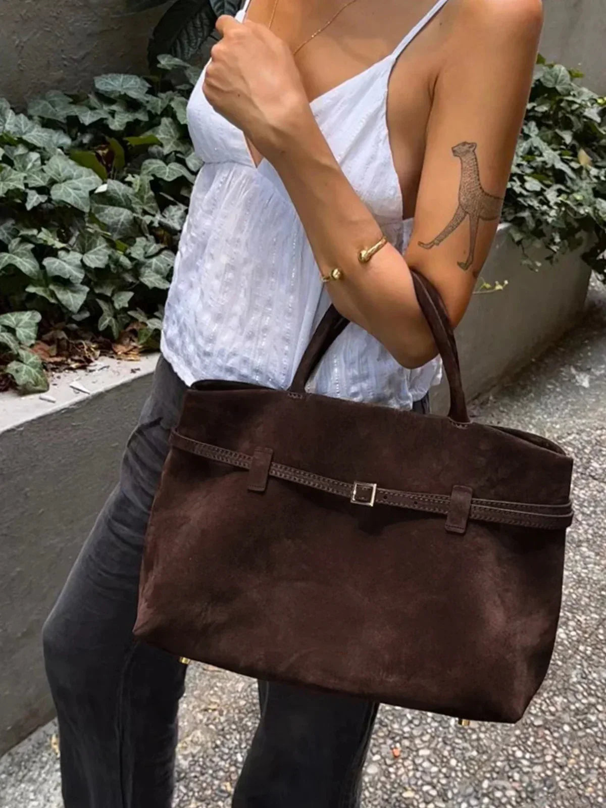 Lene® | Vintage Buckle-Design Top-Handle Bag