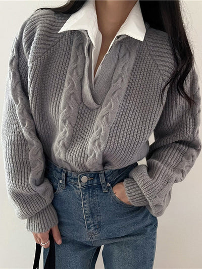Adelaida® | 2 in 1 Twist Polo Sweater
