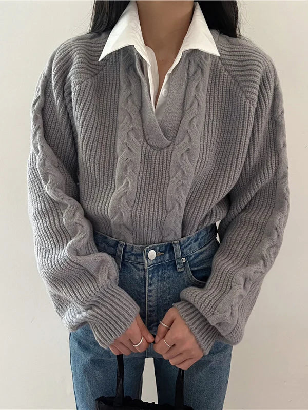 Adelaida® | 2 in 1 Twist Polo Sweater