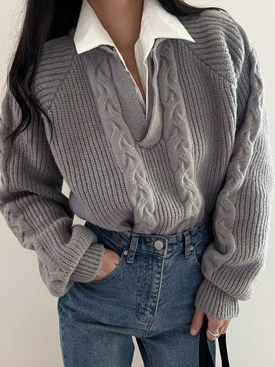 Adelaida® | 2 in 1 Twist Polo Sweater