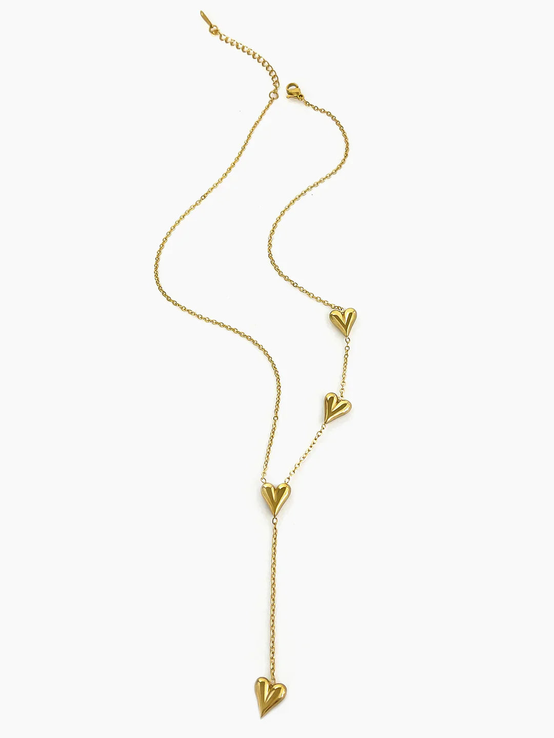 Ceyda® | Simple Golden Heart Tassel Titanium Necklace